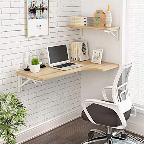 ASerZenith Eckklappcomputertisch, Wandtisch aus Holz, Schreibtisch mit doppelter Stütze, Beistelltisch, Küchenbock-Schreibtisch,D-100 * 60 * 40cm/39 * 24 * 16in von ASerZenith