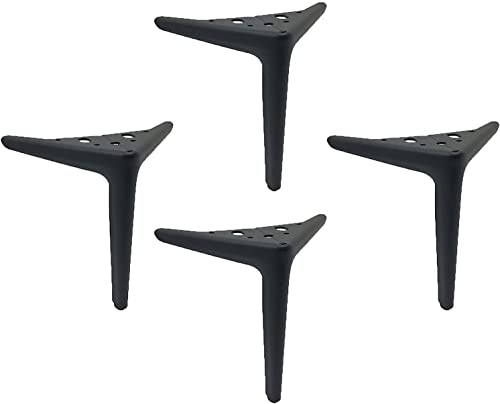 ASerZenith Schrankbeine, dreieckige Möbelstützfüße, Ersatzbeine aus Metall, verwendet für Betten, Couchtische, Sessel, stabile Sofafüße, 4er-Set (Farbe: Gold, Größe: 15 cm) (Schwarz 19 cm) von ASerZenith