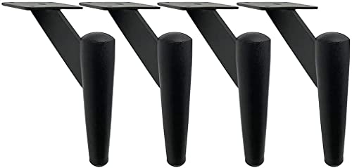 Ersatzbeine, erhöhte Möbelbeine im Nordic Iron Art-Stil, Stützbeine für Sofa, Couchtisch, TV-Schrank, 4 Schrankbeine, Tragfähigkeit 1000 kg (Farbe: Schwarz, Größe: 7,3 Zoll4) (Schwarz 5,9 Zoll*4) von ASerZenith