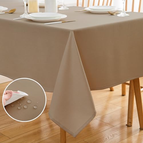 ATsense Tischdecke Abwaschbar Leinen Optik, Tischdecken Outdoor in Natur Beige, Wasserabweisend Schmutzabweisend, Bügelfrei, Leinendecke Tischtuch Rechteckig 140x240 cm ATsense Tischdecke Abwaschbar Leinen Optik, Tischdecken Outdoor in Natur Beige, Wasserabweisend Schmutzabweisend, Bügelfrei, Leinendecke Tischtuch Rechteckig 140x240 cm von ATsense