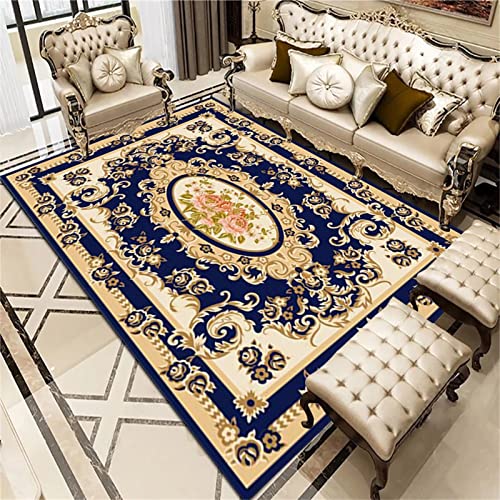 AU-OZNER deko modern Blauer Teppich, hochwertiger Couch Tisch, moderner leicht zu reinigender Teppich Teppich Natur , blau, 80x160cm von AU-OZNER