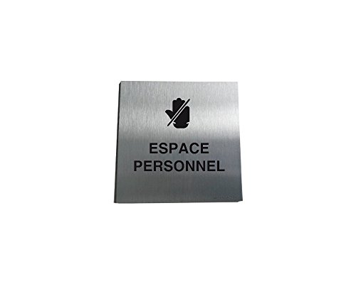 AUA SIGNALETIQUE - Plaque Alu Brossé Espace Personnel - 130x130 mm von AUA SIGNALETIQUE