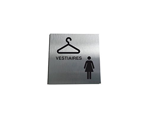 AUA SIGNALETIQUE - Plaque Alu Brossé Vestiaires Femmes, Picto - 130x130 mm von AUA SIGNALETIQUE