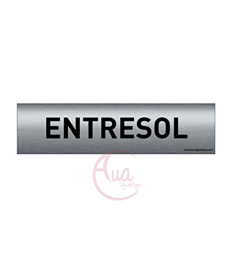 AUA SIGNALETIQUE - Plaque de porte Aluminium brossé imprimé AluSign - 200x50 mm - Double Face adhésif au dos (Entresol) von AUA SIGNALETIQUE