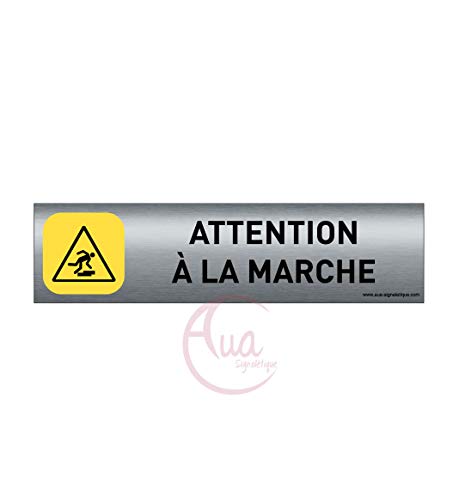 AUA SIGNALETIQUE - Plaque de porte Aluminium brossé imprimé AluSign - 200x50 mm - Double Face adhésif au dos (attention à la marche) von AUA SIGNALETIQUE