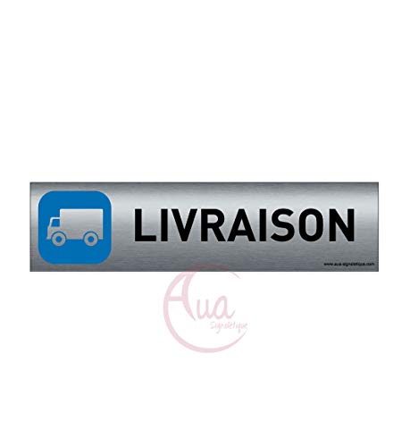 AUA SIGNALETIQUE - Plaque de porte Aluminium brossé imprimé AluSign - 200x50 mm - Double Face adhésif au dos - Impression UV directement sur l'aluminium (Pas de contre collage) (Livraison) von AUA SIGNALETIQUE