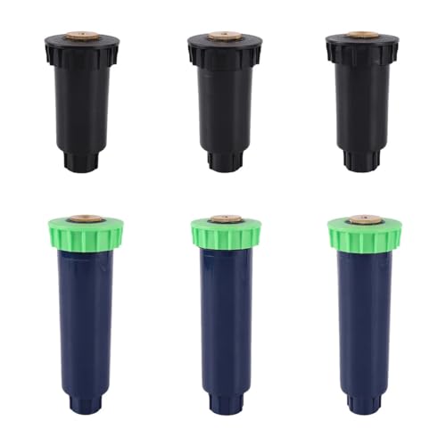Pop-Up-Sprinkler mit 1/2-Zoll-Innengewinde, 90°, 180°, 360°-Sprühbereich, Gartenbewässerung, Zahnradantrieb, Sprinkler, Bewässerungsdüsen (Color : 10Pcs Black-90) von AUHOAZ