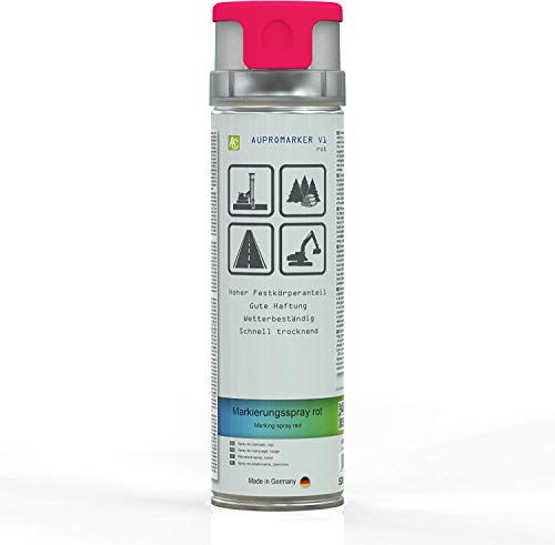 AUPROTEC Markierungsspray AUPROMARKER V1 rot Speziallack schnelltrocknend Markierungsfarbe Signal Farbe Lackspray 3x 500ml von AUPROTEC