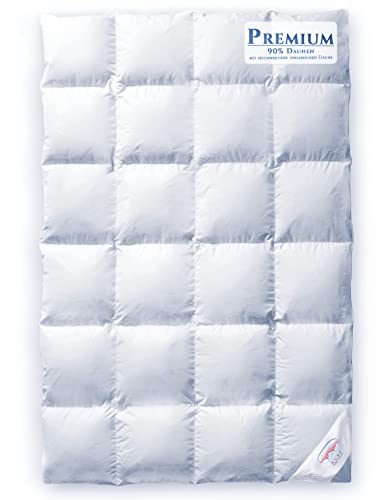 Aura® Luxus Daunendecke 135 x 200 cm extra warm | Premium 90% weißen Daunen, ungarische Klasse I | Oeko-TEX Standard 100 allergikergeeignet Winterdecken Bettdecken von AURA DOWN BEDDING