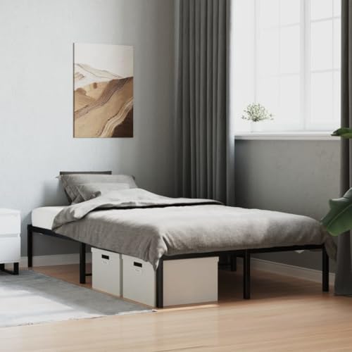 AUUIJKJF Home Items, Metall-Bettgestell, schwarz, 120 x 190 cm, kleines Doppelbett, Anzugmöbel von AUUIJKJF