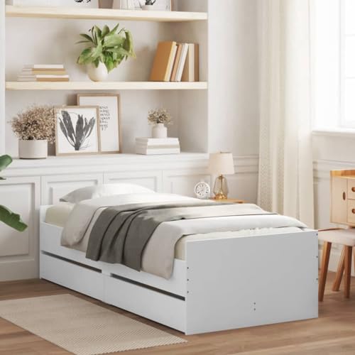 AUUIJKJF Home Items,Bed Frame with Drawers White 90x200 cm,suit furniture von AUUIJKJF