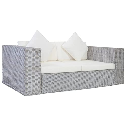 AUVNQDUC Sofa Natürliches Rattan(Color:Grau,Size:162 x 80 x 61 cm (B x T x H)) von AUVNQDUC