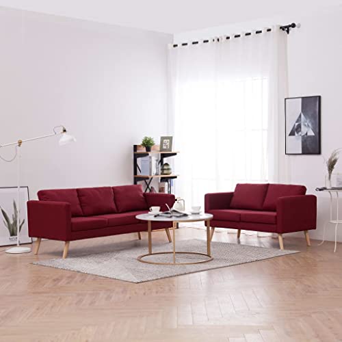 AUVNQDUC Sofa Stoff 116 x 70 x 73 cm(Color:Rot 2-Sitzer+3-Sitzer,Size:116 x 70 x 73 cm (B x T x H)) von AUVNQDUC
