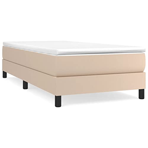 AUVYI Boxspringbett Polsterbett, Bett, Betten, Bettgestell, Schlafzimmer 90x200 cm Cappuccino-Braun Bettrahmen Betten Kunstleder von AUVYI