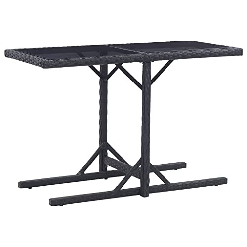AUVYI Gartentisch Schwarz 110x53x72 cm Glas und Poly Rattan Küchentisch Biertisch Multifunktionstisch Bierpong Tische Dining Table Pokertisch Beistelltisch Klein Campingtisch Buffettisch AUVYI Gartentisch Schwarz 110x53x72 cm Glas und Poly Rattan Küchentisch Biertisch Multifunktionstisch Bierpong Tische Dining Table Pokertisch Beistelltisch Klein Campingtisch Buffettisch von AUVYI