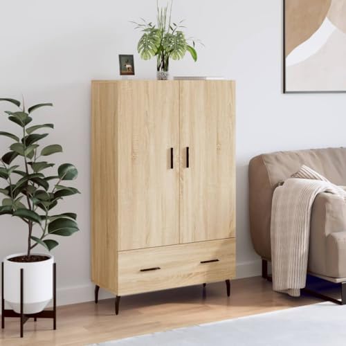 AUVYI Highboard Sonoma-Eiche 69,5x31x115 cm Holzwerkstoff Fernsehtisch Flurschrank Waschmaschinenschrank Apothekerschrank Küche Kleiderschränke Aufbewahrungsschrank Badschrank von AUVYI