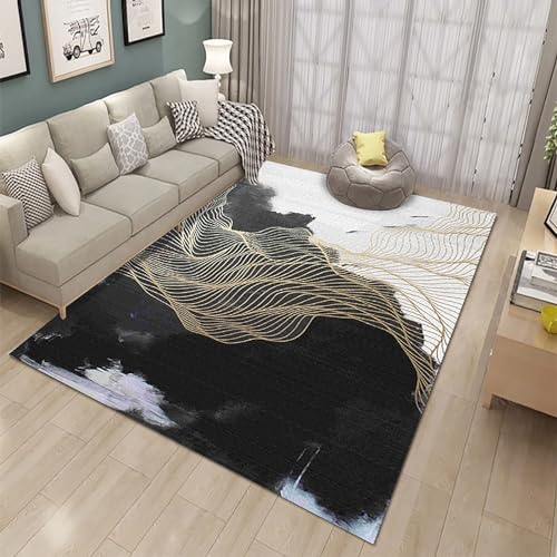 AUYBGGKEE Moderner Abstrakter Teppich im Used-Look, Rutschfester Teppich, geeignet für Wohnzimmer, Schlafzimmer, Innenbereich, Heimteppich, Bodenmatte(Color:F,Size:100cmx160cm) von AUYBGGKEE