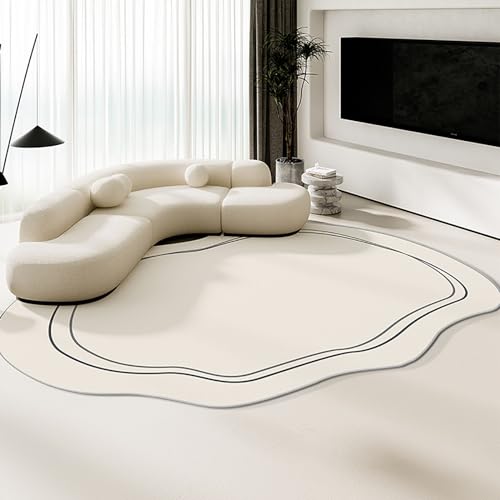 AUYBGGKEE Wolke Unregelmäßige Nachahmung Kaschmir Nacht Decke Nordic Einfache Wohnzimmer Sofa Decke Unregelmäßige Linie Teppich Boden Matte(Color:F,Size:100x120cm) von AUYBGGKEE