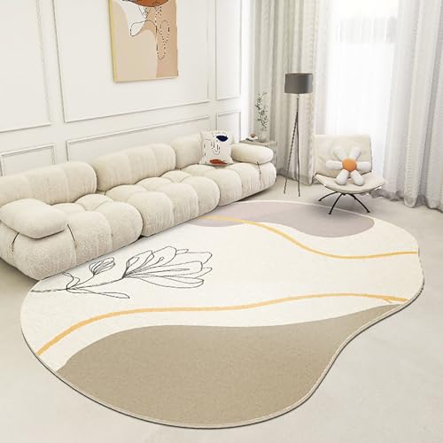 Moderner und niedlicher Teppich, geeignet als ästhetischer Teppich im Schlafzimmer, Schlafsaal, dünne, unregelmäßige Form, waschbar, moderner, abstrakter, einfacher Wohnzimmerteppich(Color:A,Size:80x1 von AUYBGGKEE