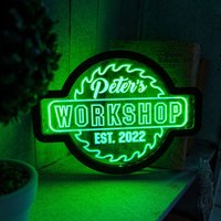 Personalisiertes Workshop Schild, Werkstatt Wand Neon Led Licht Schild von AUssieMoss