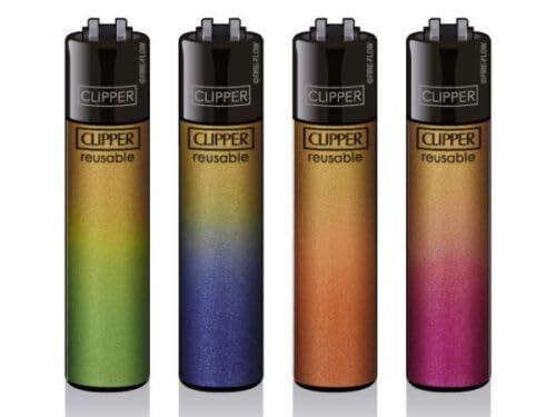 Clipper® 4er Micro Gold Gradient Collection Lighter Flints Feuerzeug + 1 Sticker High Zombie von AV AVIShI