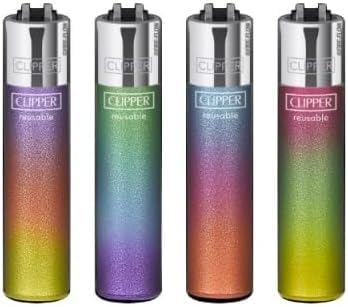 Clipper® 4er Set Micro - Triple Gradient Collection Lighter Flints Feuerzeug + 1 Sticker High Zombie von AV AVIShI
