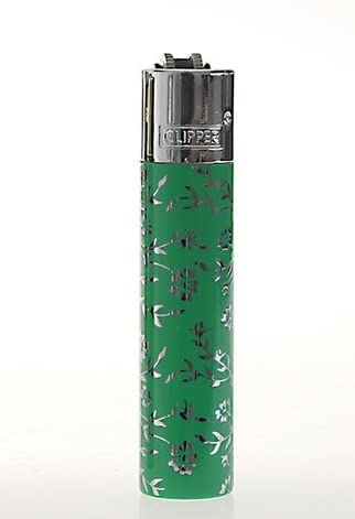Clipper Flint Metall Metal Lighter Feuerzeug Geschenkbox Large Classic + Flaschenöffner Keyring (Green Pattern) von AV AVIShI