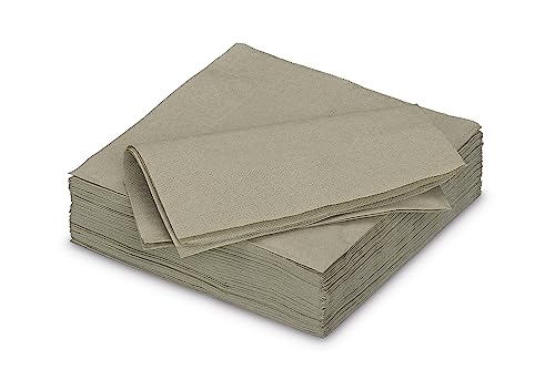 Servietten aus Papier 40x40cm 50 Stück - FARBAUSWAHL in 25x25/33x33/40x40cm - Einweg Tischservietten 2-lagig - Einfarbige Papierservietten für Hochzeit, Geburtstag und Alltag - Taupe von AVA