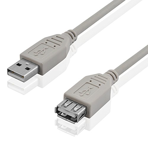 BestPlug 1 Meter 2.0 USB Kabel, USB A-Stecker männlich auf USB A-Buchse Kupplung weiblich, High Speed, Grau von BestPlug
