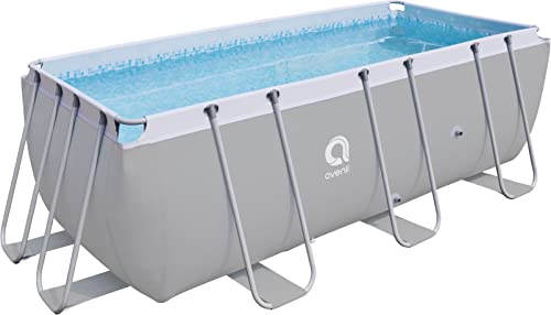 Avenli Pool 400 x 200 x 100 cm Frame Plus Stahlrahmen Aufstellpool ohne Pumpe grau Framepool grau rechteckig Swimming Schwimmbecken Ersatzpool von AVENLI