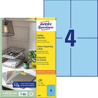 400 AVERY Zweckform Etiketten 3457 blau 105,0 x 148,0 mm von AVERY Zweckform