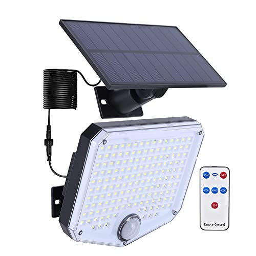 AVZYARDY Solarlampen for Außen mit Bewegungsmelder, 153LED 3 Modi Solar-Sicherheitsleuchten, 120°Beleuchtungswinkel IP65 Wasserdicht Wetterfestes Sicherheitslicht LED Solar Strahler von AVZYARDY