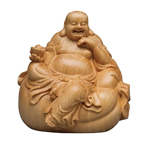 ＡＷＨＡＯ Buddha Statue Aus Holz, Kleine Fengshui Figur, Niedlich für Die Bürodekoration von ＡＷＨＡＯ