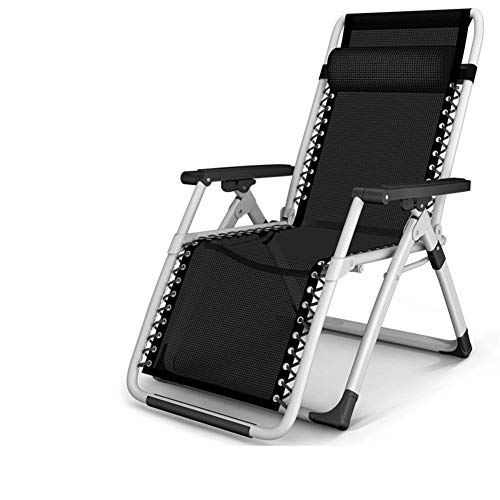 AWMCXQRA Klappstuhl, tragbare Sonnenliege, Schwerelosigkeitsstuhl, Outdoor-Klappstühle, Liegestühle, 66 x 72 x 85 cm, Sessel (Farbe: Schwarz) von AWMCXQRA