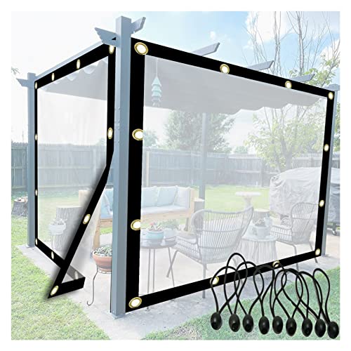 AWSAD Pavillon Seitenwände Transparent Klare Plane Transparente Plane Wasserdicht Mit Ösen Reiß und Reißfest für Dachcamping im Freien, 69 Größen (Color : A, Size : 2.5x1.5m/8.2x4.92ft) von AWSAD