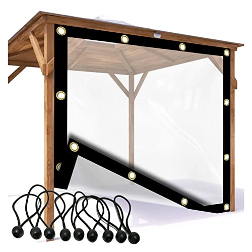 AWSAD Terrasse Windschutzscheibe Seitenwand Pavillon mit Bungeeball Hohe Transparenz Transparent Faltbar für Gewächshäuser/Gartenbau (Color : A, Size : 1.8x2m/5.9x6.56ft) von AWSAD