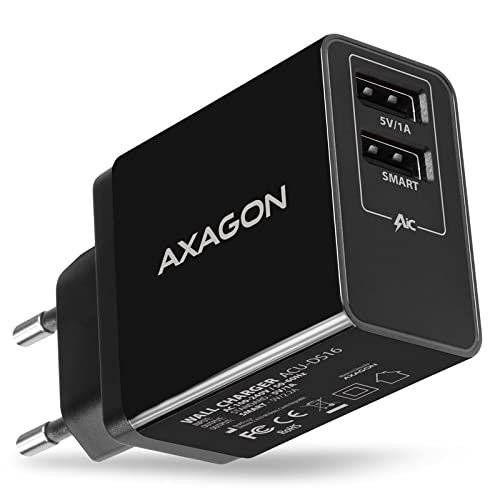 AXAGON Compatible ACU-DS16 Ladegerät, 2X USB-A, Smart 5V 1,2A, 16W - schwarz von AXAGON