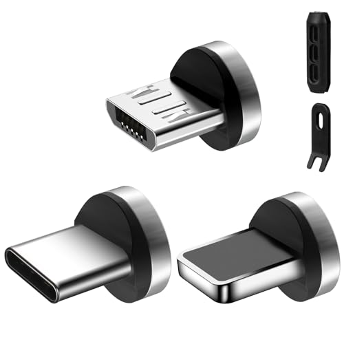 AXFEE 1 Pin Typ C Schnelllade Magnet Adapter [3 Stück], Magnetisches Stecker, Ersatzstecker Phone Staubschutz Verbinder für Megnetisches USB Ladekabel von AXFEE