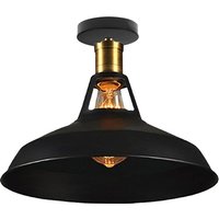 Axhup - Deckenlampe 27cm Deckenleuchte Industriell Vintage Eisen Lampenschirm Schwarz Lampe für Flur, Balkon, Treppe - 1 Pack von AXHUP