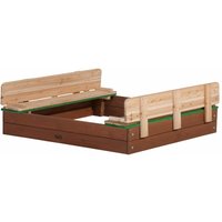 AXI Sandkasten Ella aus Holz mit Deckel XL Sand Kasten mit Sitzbank & Abdeckung für Kinder 120 x 120 cm - Braun von AXI