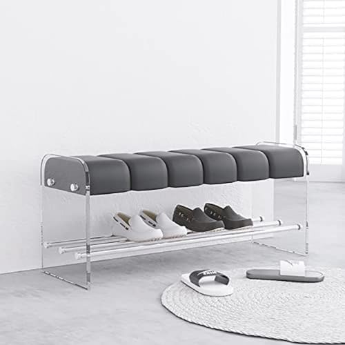 Generic Acryl-Schuhbank, Premium-Eingangsbank, Schuhregal, moderne Bettbank mit bequemem, gepolstertem Sitz (Größe: 100 x 40 x 45 cm, Farbe: Grau) von AXSDEJT
