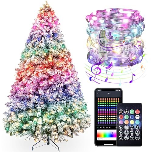 Led Strip 10m mit Smart App, IP65 Wetterfest RGB Led Lichterkette Innen Außen 100 Led Streifen Lichterketten Band mit Fernbedienung LED Licht Leiste für Weihnachtsdeko Schlafzimmer TV Schrankdek Party von AYAMAYA