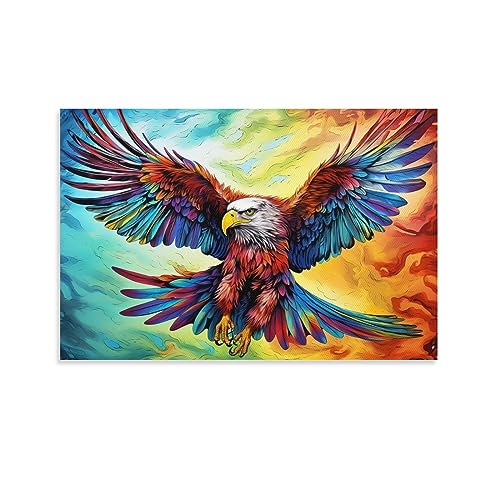 Aquarell Adler Wandkunst Leinwand Poster Abstrakt Wunderschöne Vogel Tier Wanddekoration Poster Schlafsaal Dekor Malerei Kunst von AYAROS