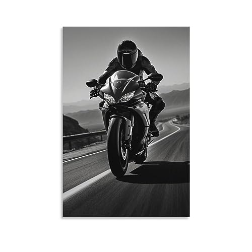 Coole Racing Leinwand Wandkunst für Schlafzimmer Klassische Strecke Vintage Motorrad Retro Wanddekoration Poster für Zimmer Ästhetisch von AYAROS