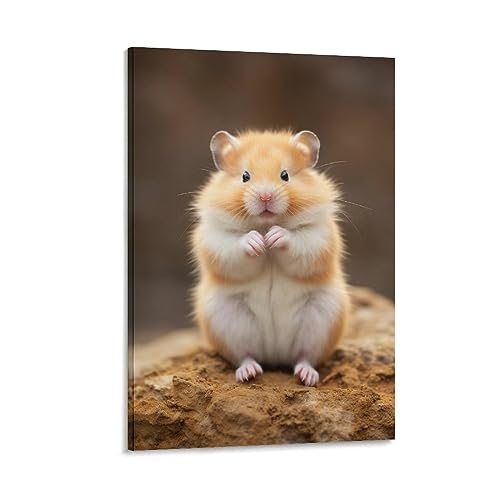 Country Hamster Leinwand-Wandkunst für Schlafzimmer, zeitgenössisch, glamourös, niedliches Tier-Wanddekor-Poster für Zimmer, ästhetisch von AYAROS