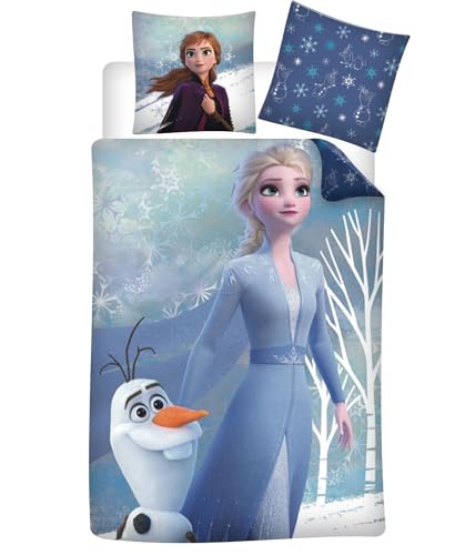 Disney Eiskönigin ELSA Anna Olaf Flanell Bettwäsche Set 135x200 cm von Aymax