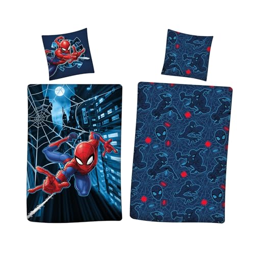 Aymax Spiderman Flanell Bettwäsche, 80 x 80 cm + 135 x 200 cm von Aymax