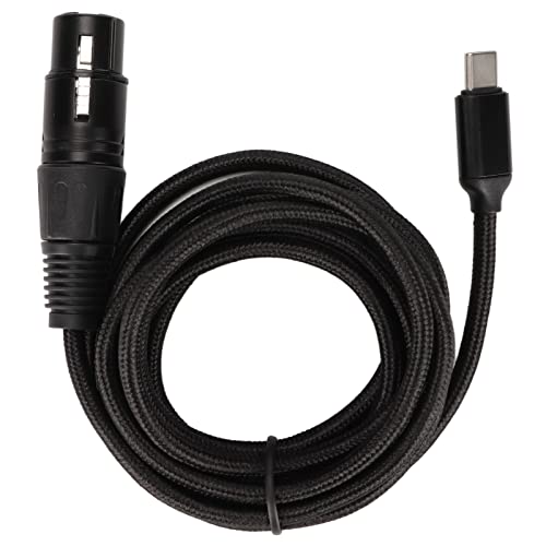 USB-C-auf-XLR-Buchse-Kabel, USB-C-auf-XLR-Buchse, Mikrofon-Link-Konverter, Typ-C-Mikrofonkabel, Nylongeflecht, Studio-Audio-Anschlusskabel, Adapter für Smartphones, Tablets, (3m) von AYNEFY