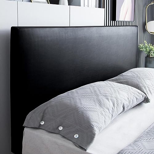 Bettkopfteil Hussen Bett Kopfteil Bezug/Überzug Elastisch Leder Kopfteilbezug Schwarz,Staubdichte All-Inclusive Dehnbare Schutzhülle Für Schlafzimmer Kopfteil ( Color : Nero , Size : 140-170cm ) von AYUOEODM