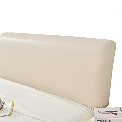 Kopfteilbezug Bett Kopfteil Bezug/Überzug ,Strecken Leder Bettkopfteil Hussen,Staubdichte All-Inclusive Dehnbare Kopfteilabdeckung Leder Bedside Decoration Protector ( Color : Cream colour , Size : 19 von AYUOEODM